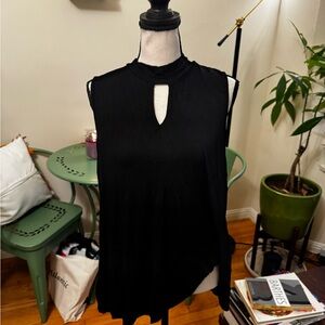 Neiman Marcus Black Cut-Out Blouse
